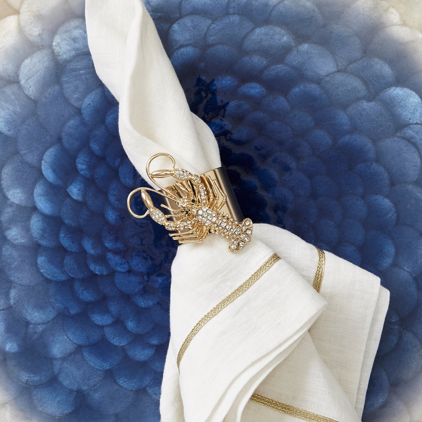 Sparkle Lobster Napkin Rings Set of Two for Seaside Luxe Dining Decors