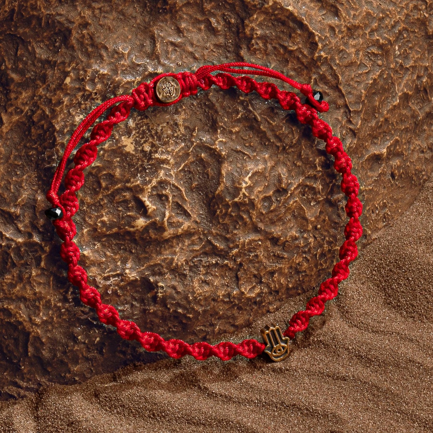 Guardian of Blessing Mens Red String Bracelet with Hamsa Charm Amulet