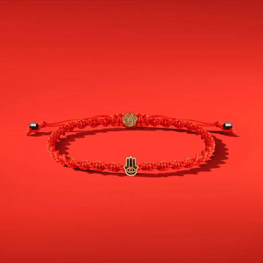 Guardian of Blessing Mens Red String Bracelet with Hamsa Charm Amulet