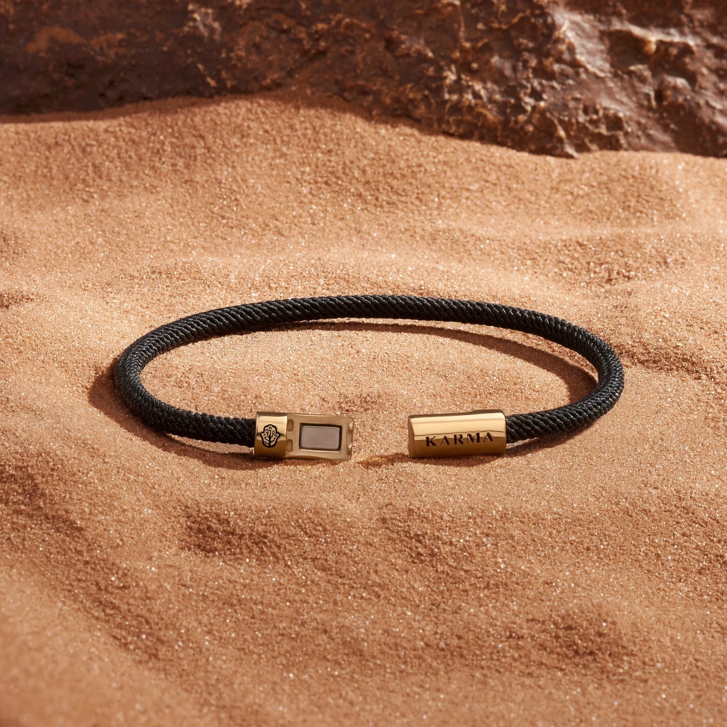 Eternal Soul Black String Bracelet — 18K Gold-Plated Brass