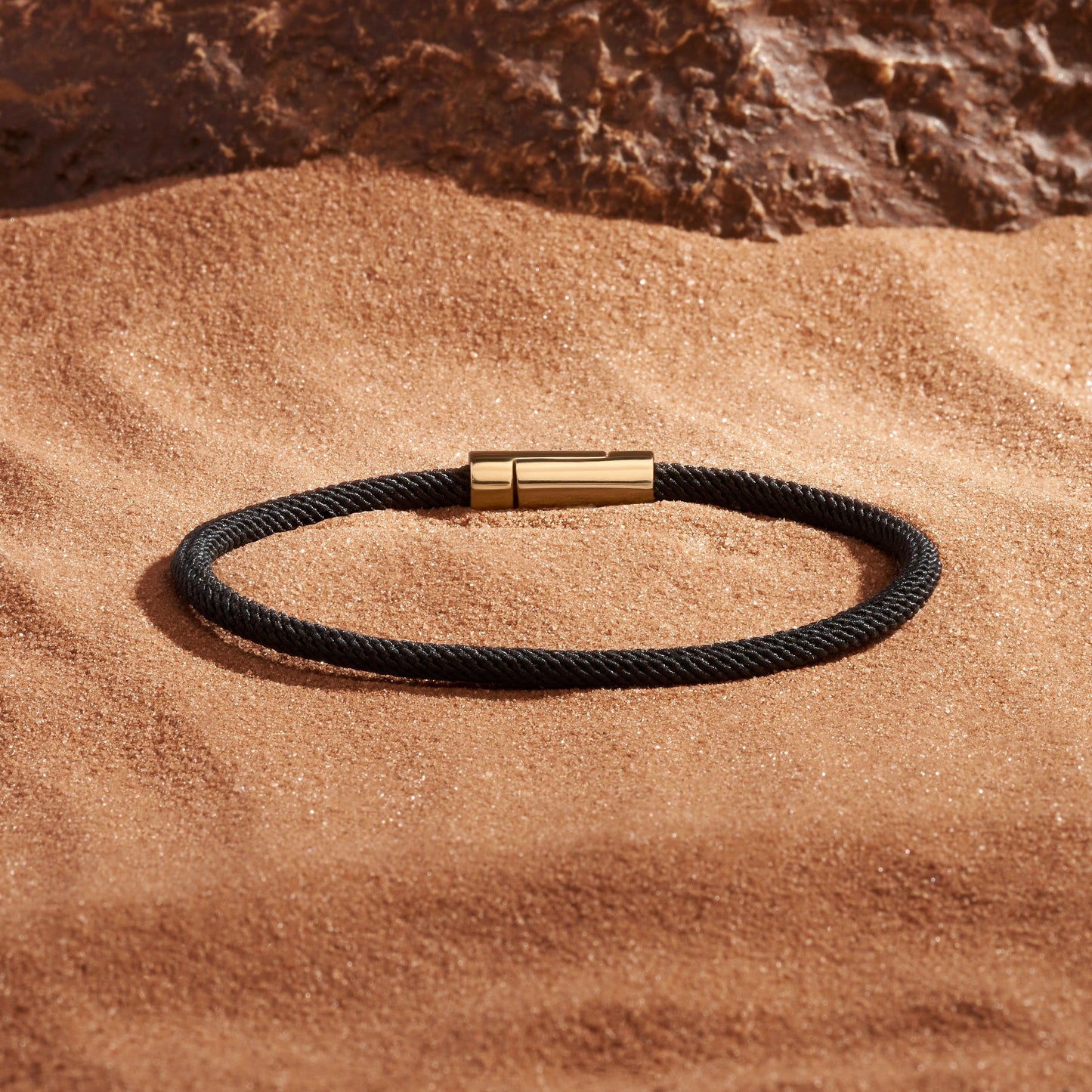 Eternal Soul Black String Bracelet — 18K Gold-Plated Brass