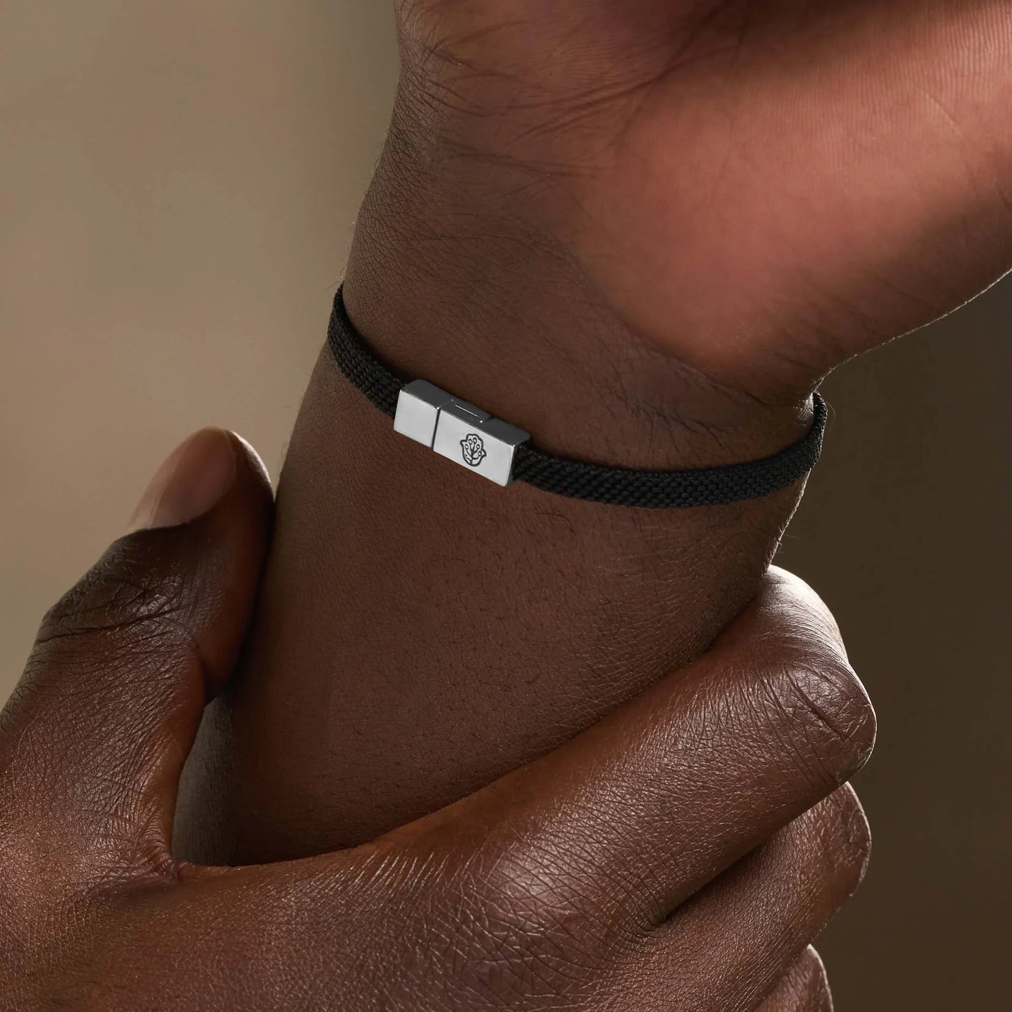 Sacred Abundance — Men's Black String Karma Circle Bracelet