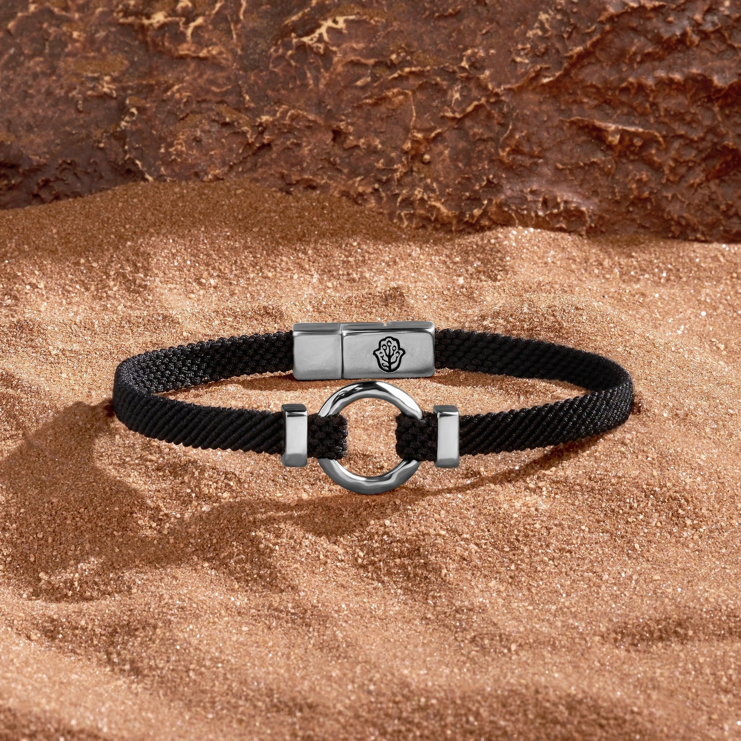 Sacred Abundance — Men's Black String Karma Circle Bracelet