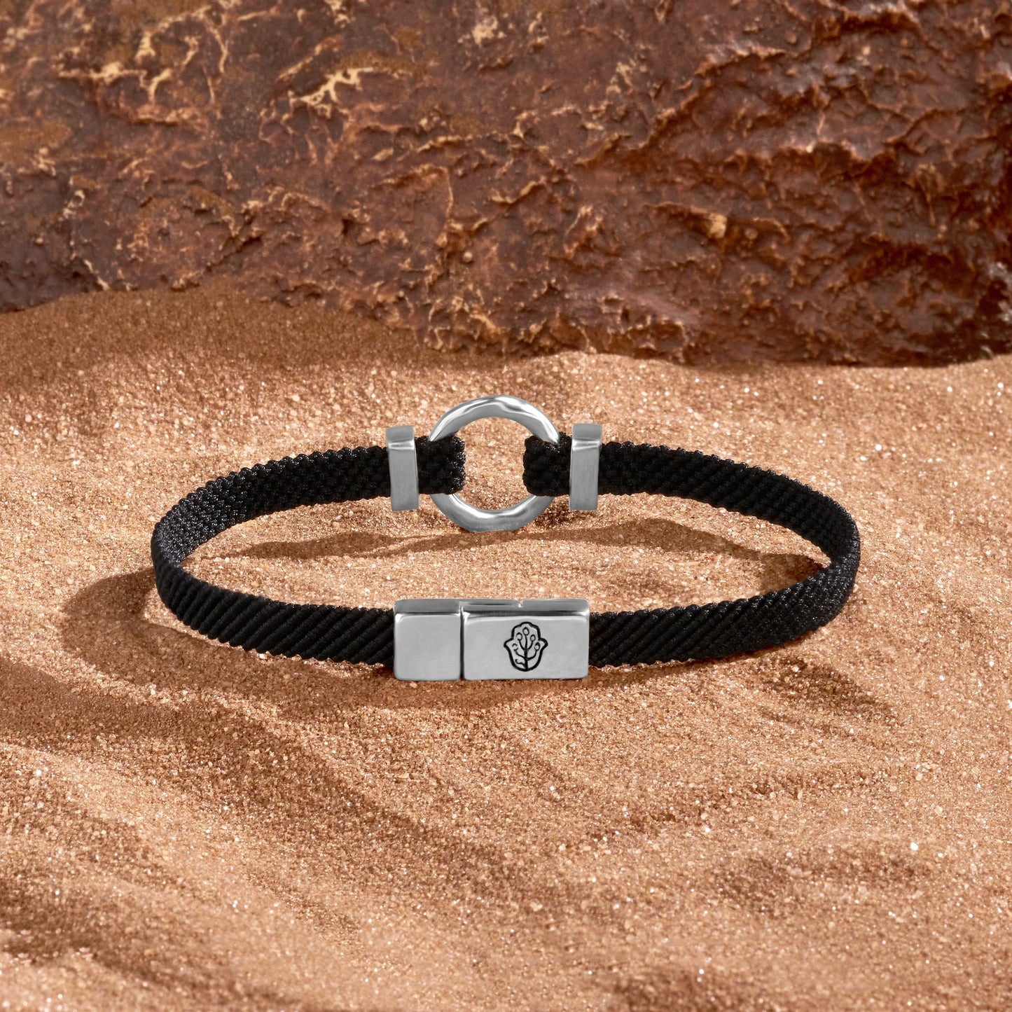 Sacred Abundance — Men's Black String Karma Circle Bracelet