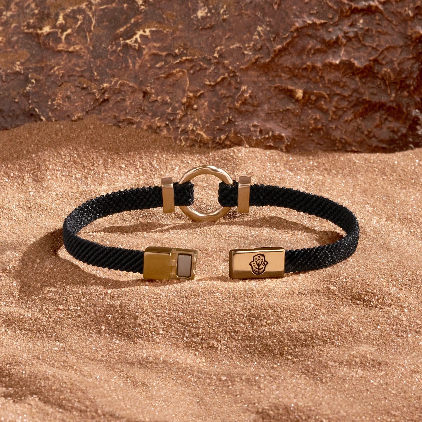 Zen Living — Karma Circle Men's Black String Bracelet