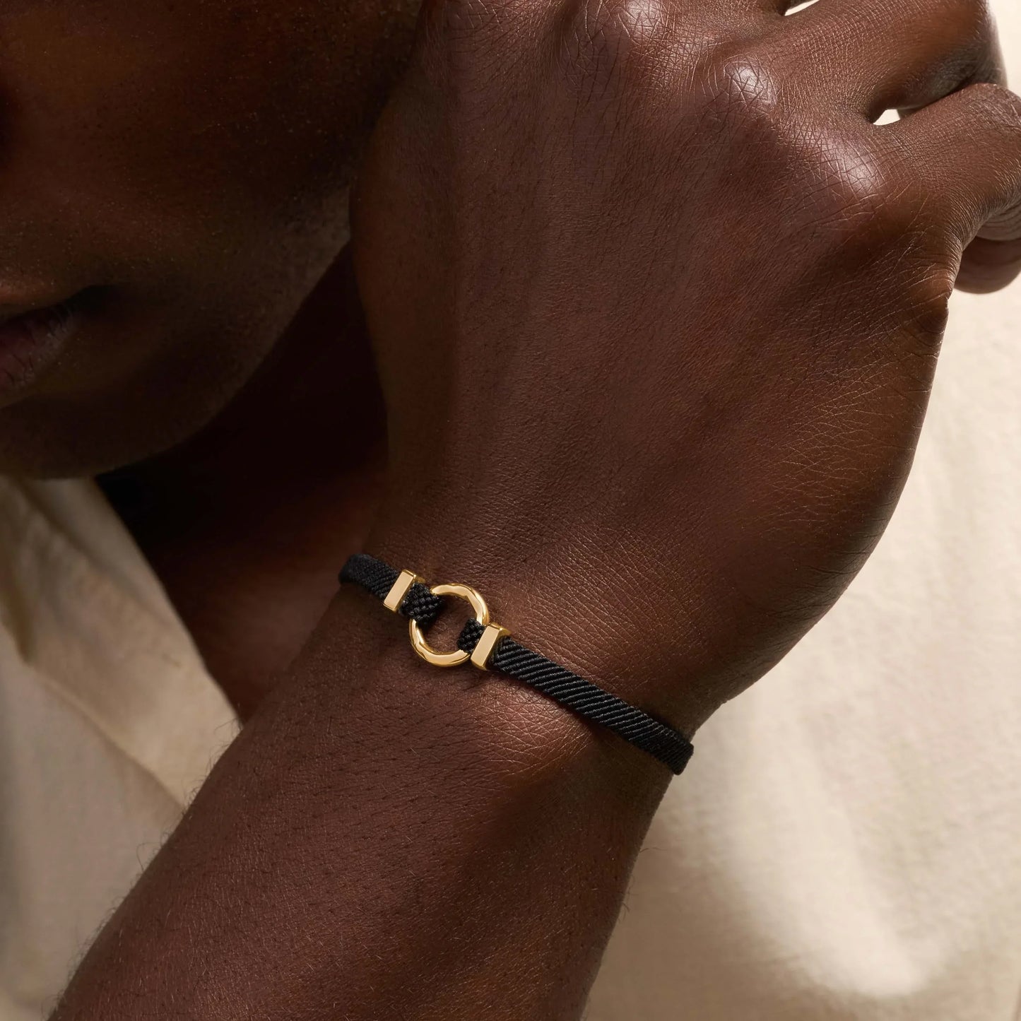 Zen Living — Karma Circle Men's Black String Bracelet