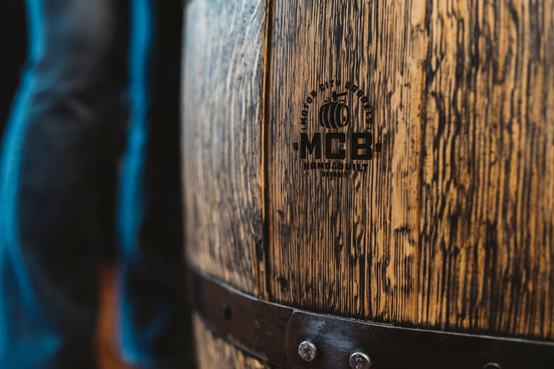 Handmade Whiskey Barrel Arcade Table with 60 Classic Games Inside
