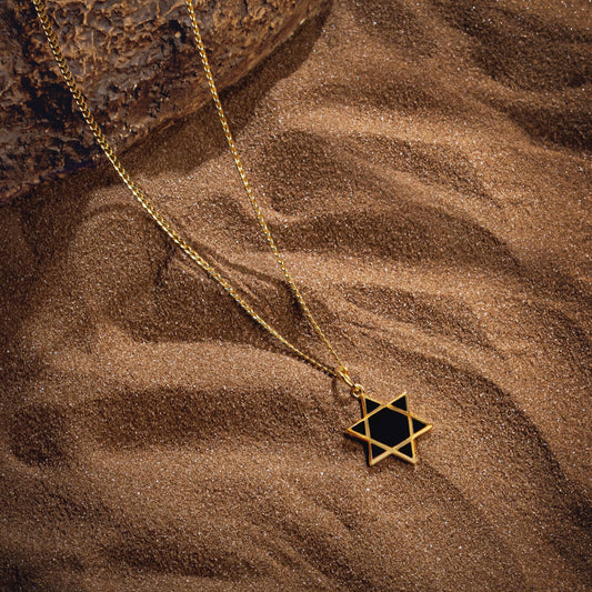 Grounded in Hope — Black Onyx Star of David Necklace