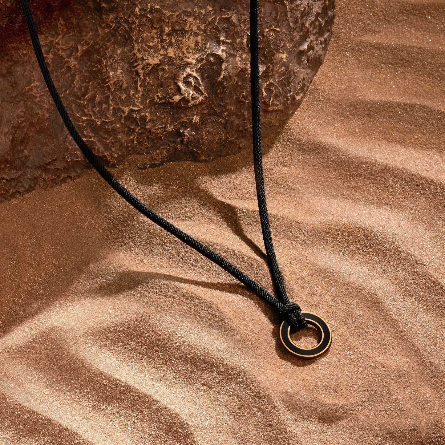 Soulful Exploration — Onyx Karma Circle Black String Necklace