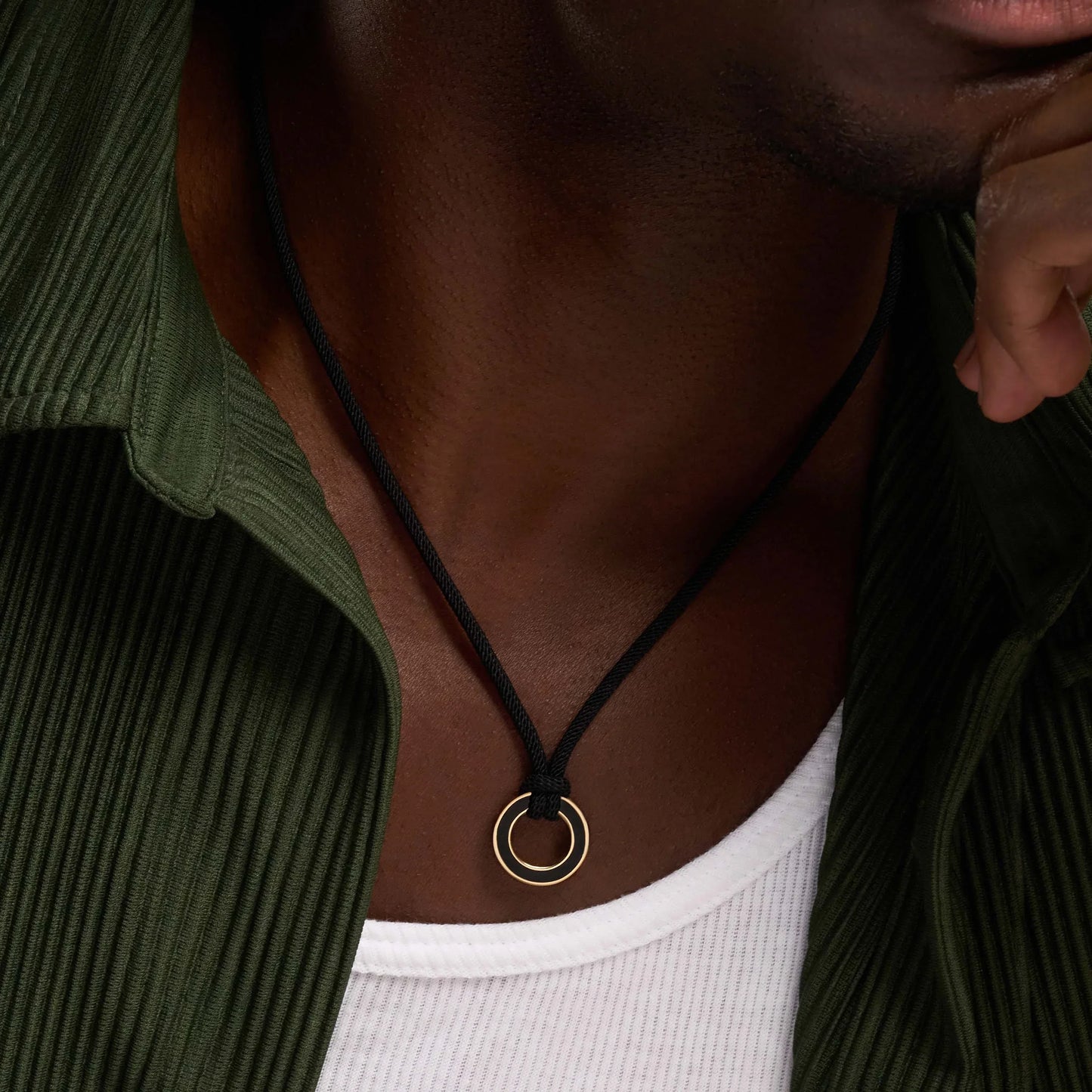 Soulful Exploration — Onyx Karma Circle Black String Necklace