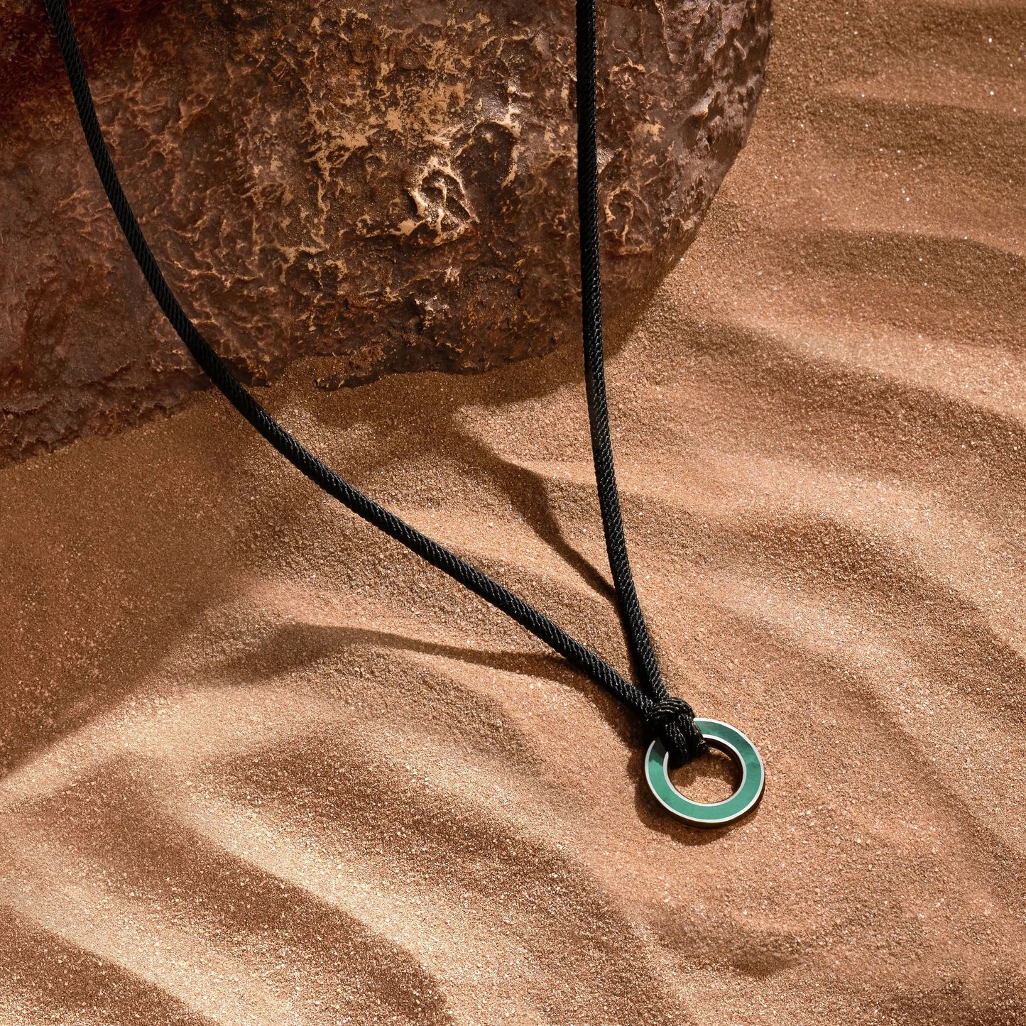 Abundance Mindset — Malachite Karma Circle Black String Necklace