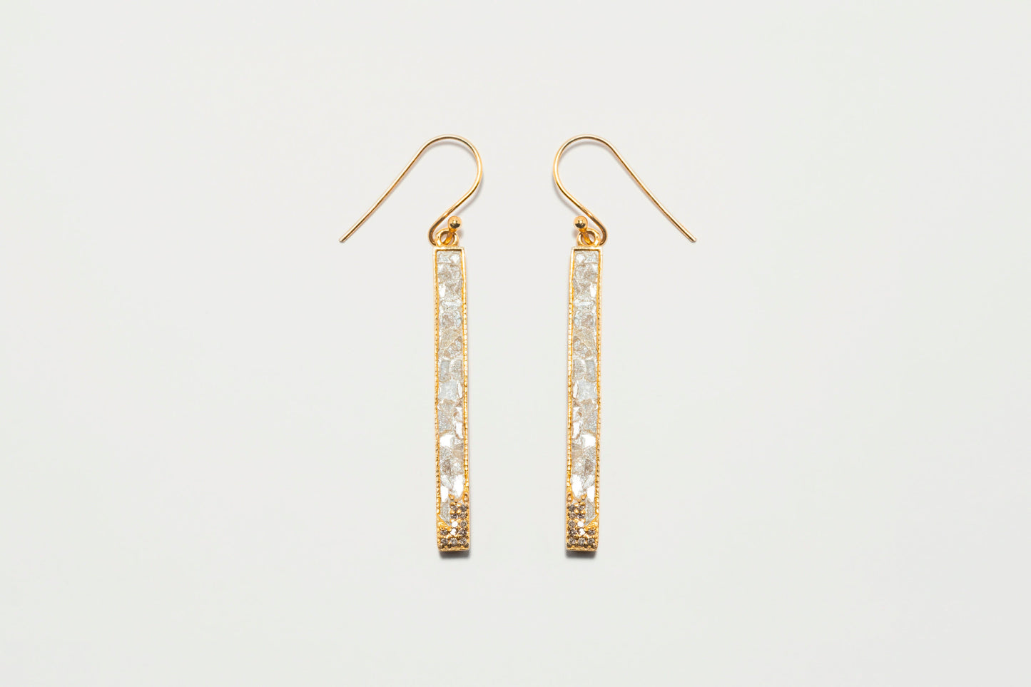 Madeline Gold Vermeil Earrings with Raw Diamonds