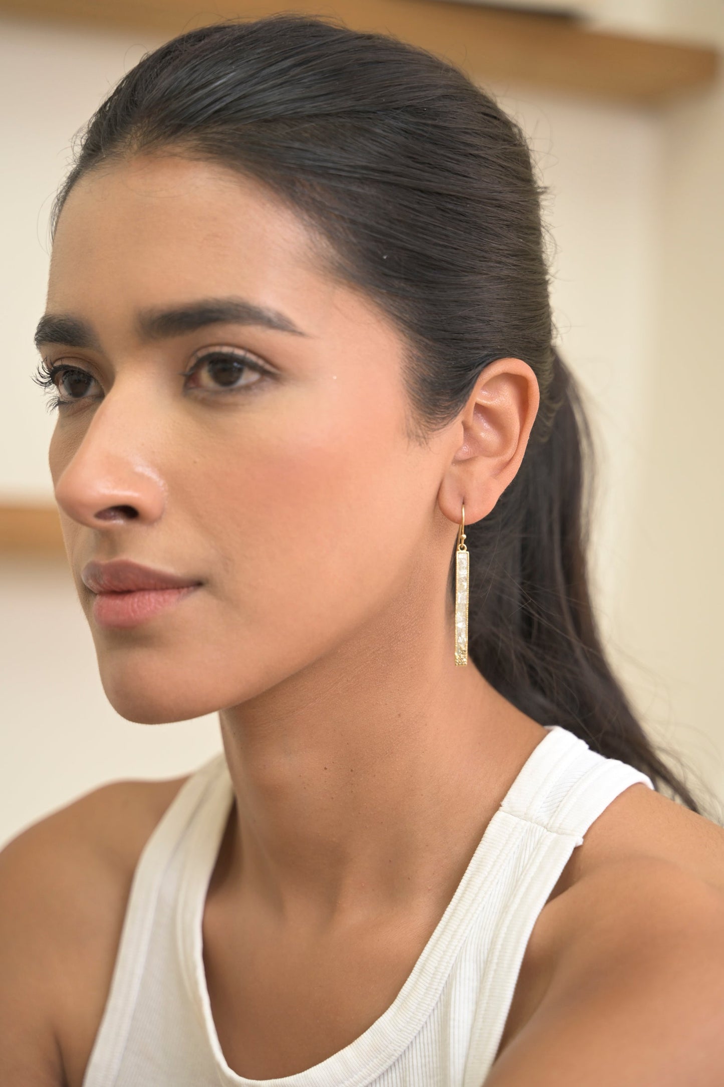 Madeline Gold Vermeil Earrings with Raw Diamonds