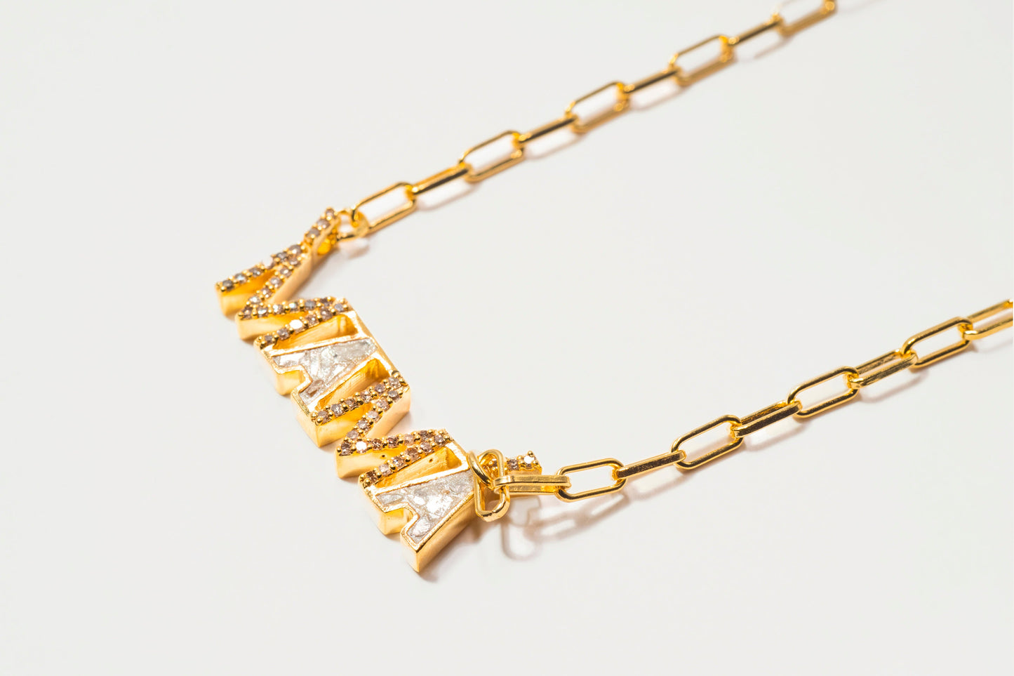 Mama Gold Vermeil Pendant Necklace with Diamonds