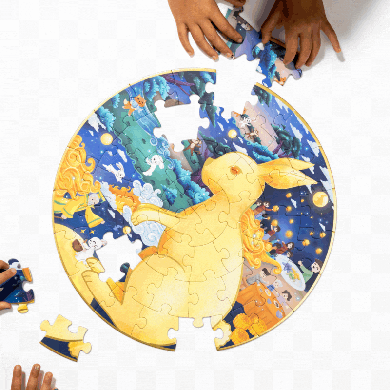 Legend of the Moon Rabbit Story Puzzle Book Gift Set