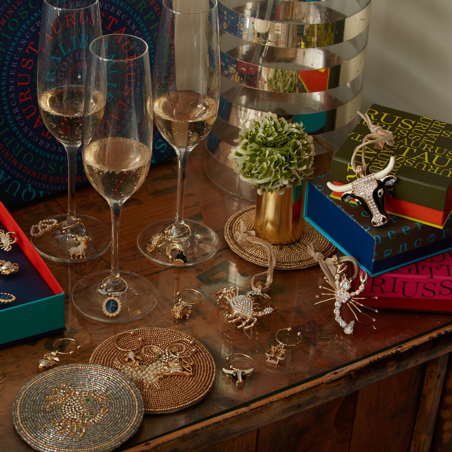 Coasters in use on table
