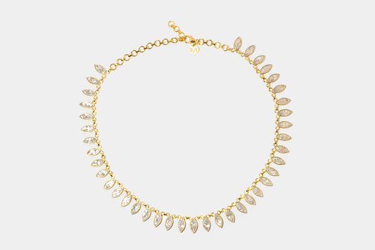 Nayika Gold Vermeil Necklace with Raw Diamond Detail