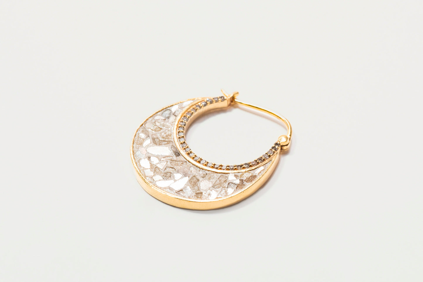 Nin Gold Vermeil Hoop Earrings with Diamonds