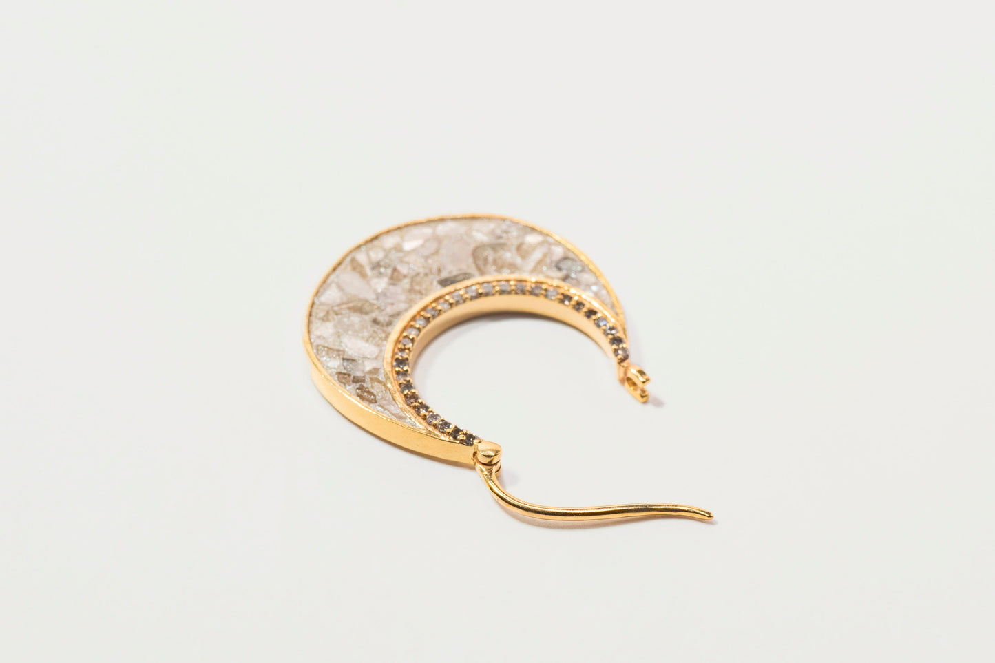 Nin Gold Vermeil Hoop Earrings with Diamonds