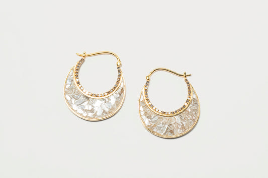 Nin Gold Vermeil Hoop Earrings with Diamonds