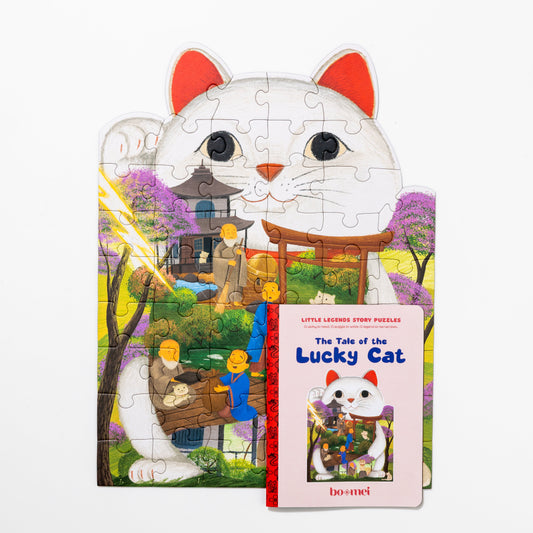 The Tale of the Lucky Cat Story Puzzle with Book and Poster