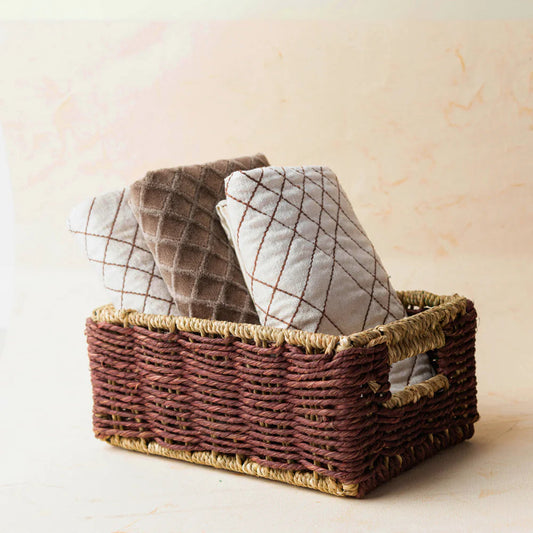 Elegant Brown Babui Sabaii Grass Utility Baskets for Home Organization