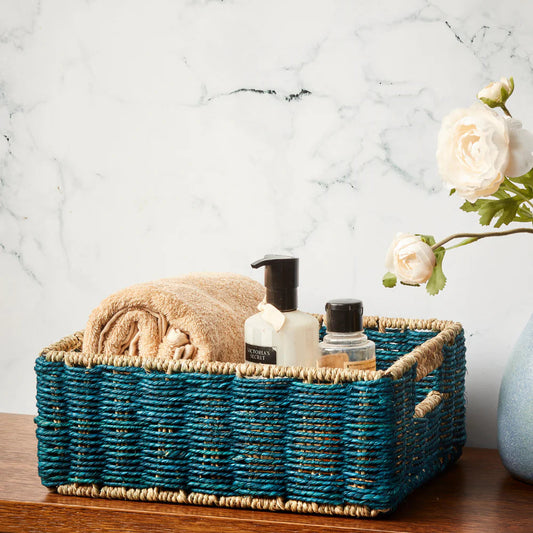 Indigo Babui Sabaii Grass Utility Baskets for Home Organization
