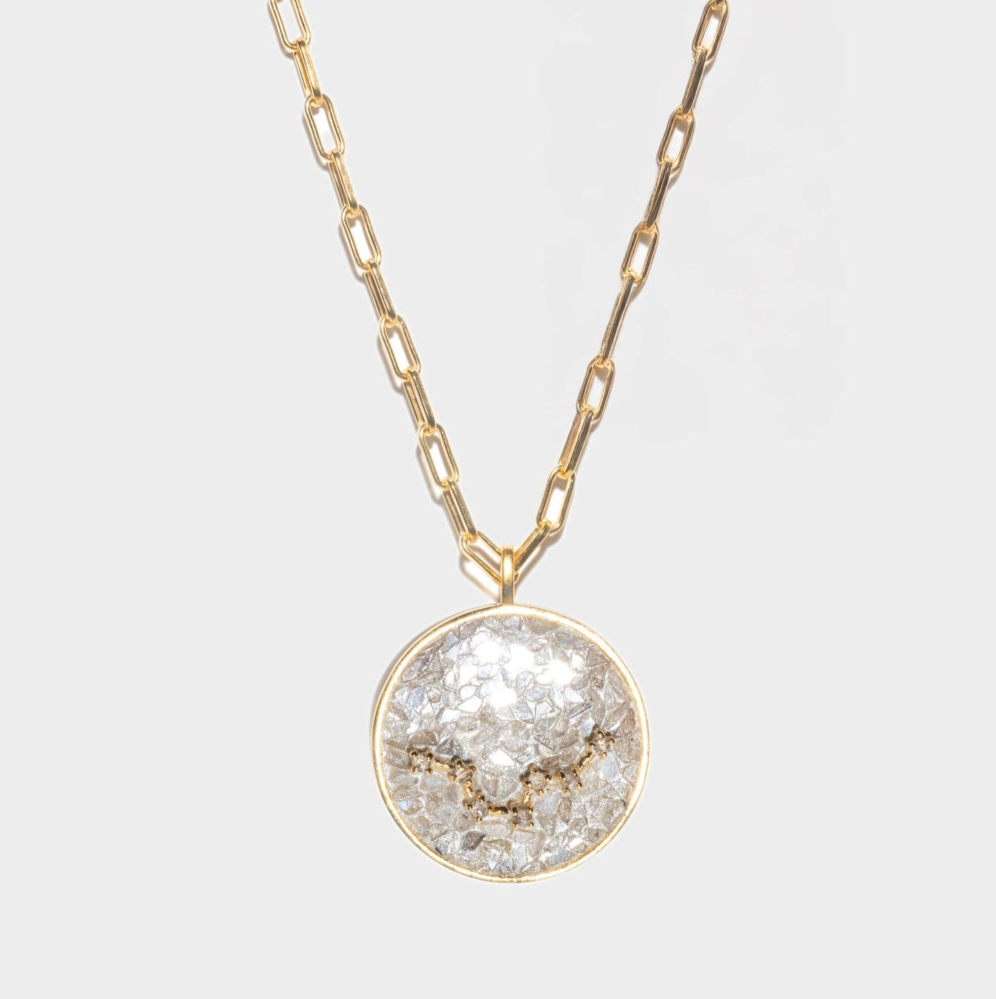 Pisces Gold Vermeil Pendant Necklace with Diamonds