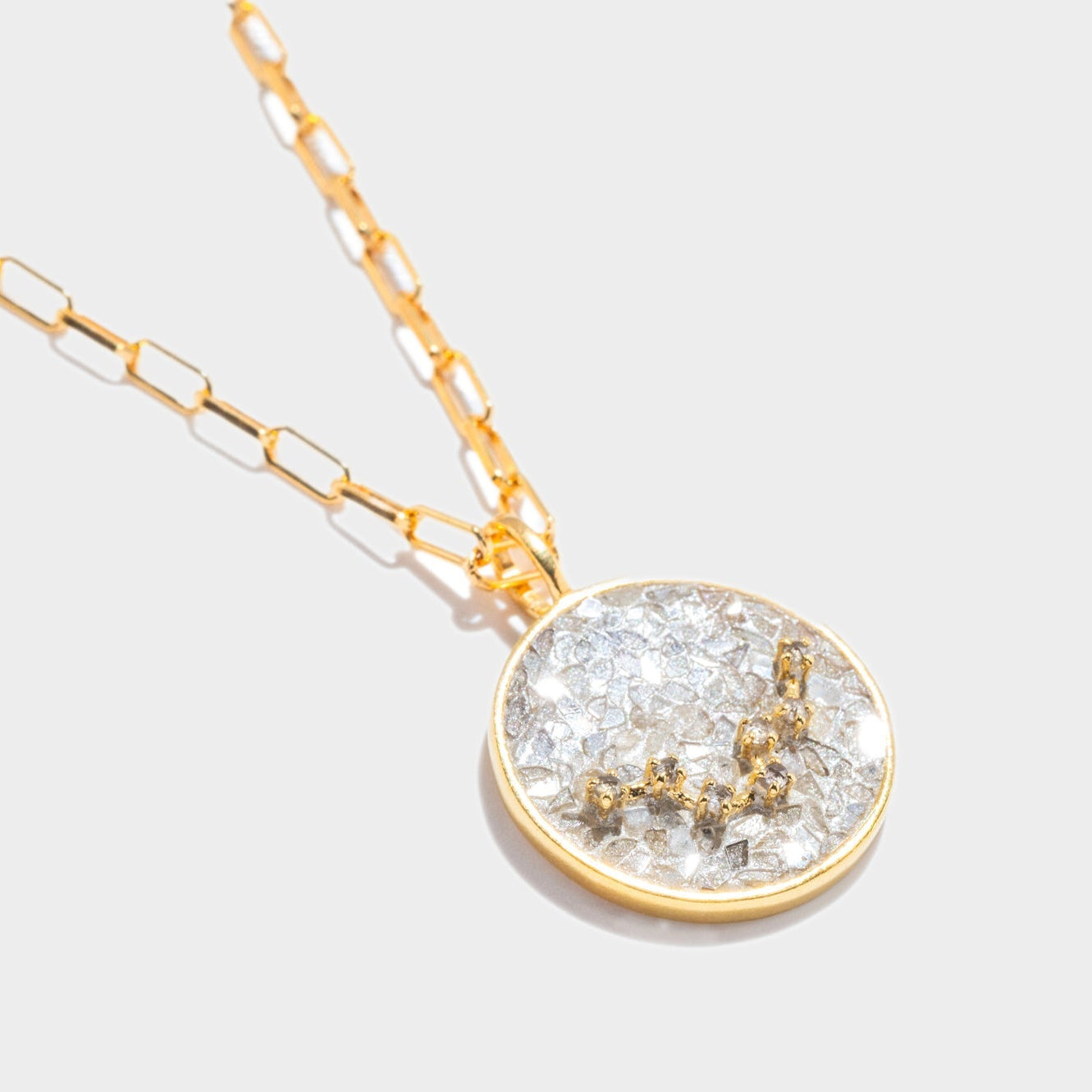 Pisces Gold Vermeil Pendant Necklace with Diamonds