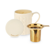 Pinky Up Knit Ceramic Tea Mug & Infuser - GiftSuite