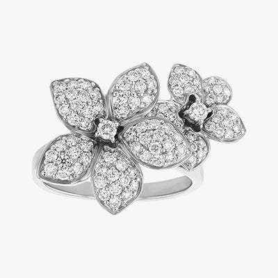 Diamond Flower Petal Ring