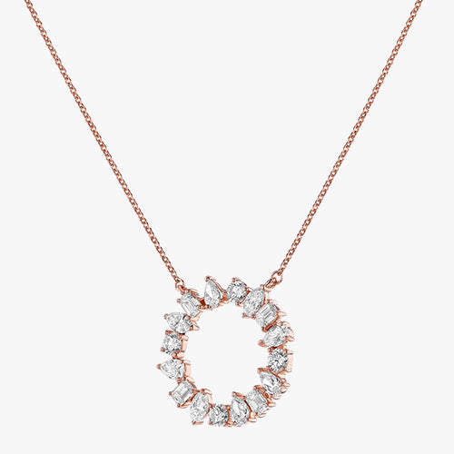 Multi Shape Diamond Circle Necklace