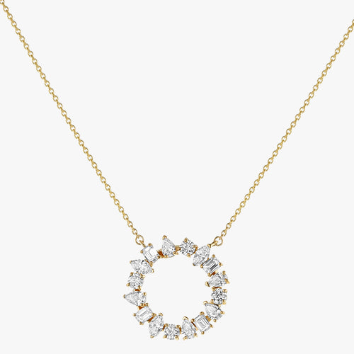 Multi Shape Diamond Circle Necklace