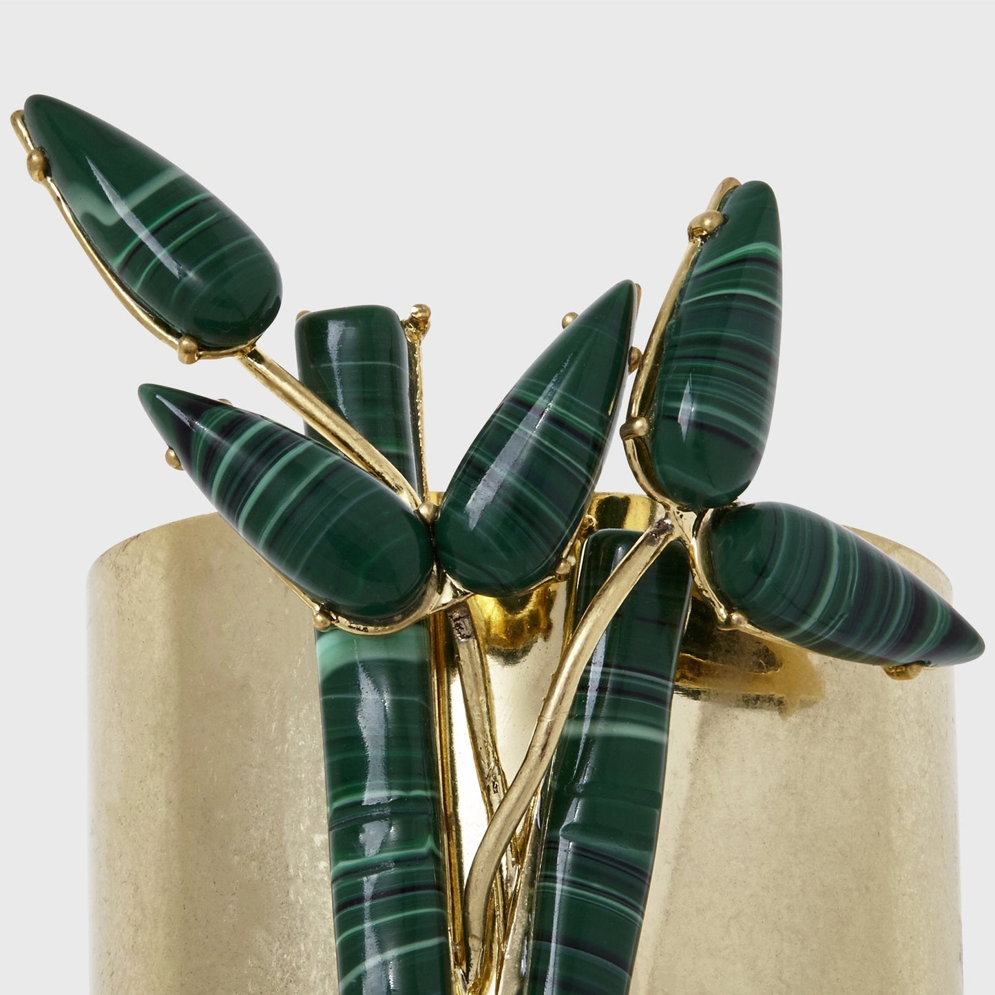 Elegant Bamboo Malachite Napkin Rings – Set of Two