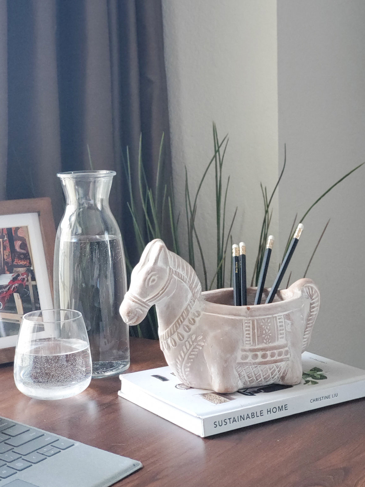 Handmade Terracotta Horse Clay Planter with Drainage Hole, Fair Trade