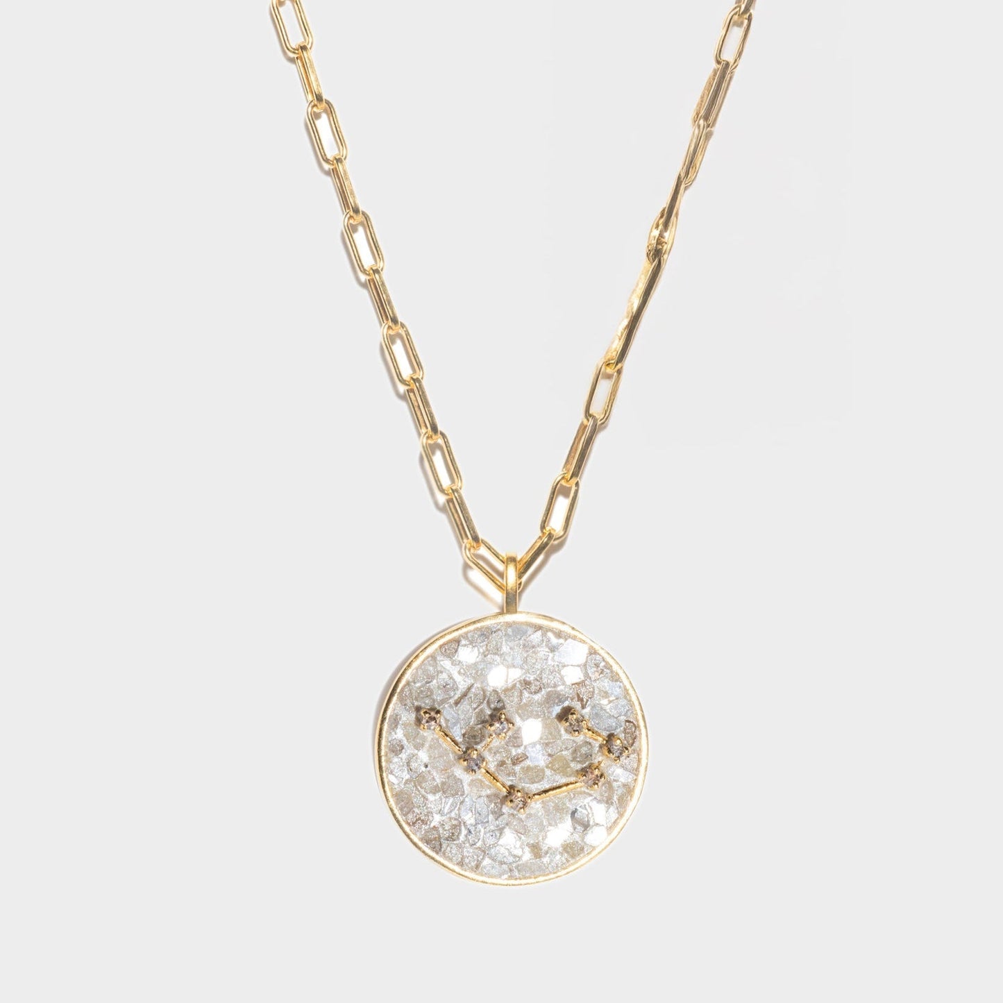 Sagittarius Gold Vermeil Pendant Necklace with Diamonds