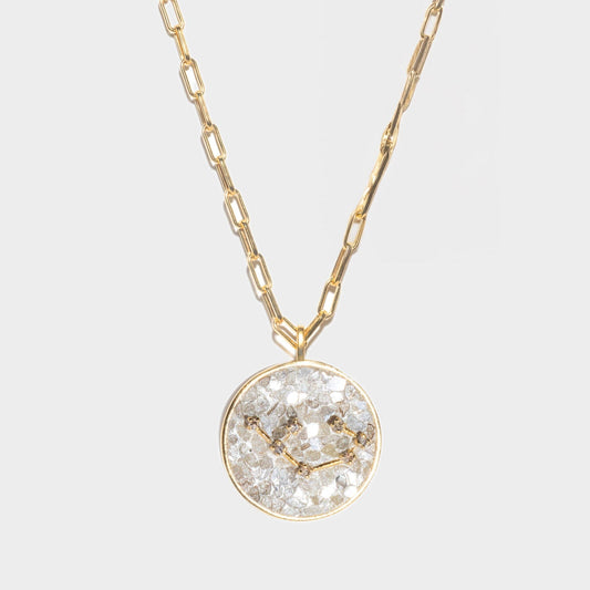 Sagittarius Gold Vermeil Pendant Necklace with Diamonds