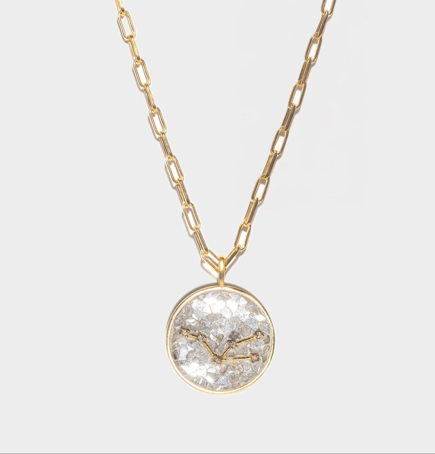 Taurus Gold Vermeil Pendant Necklace with Diamonds