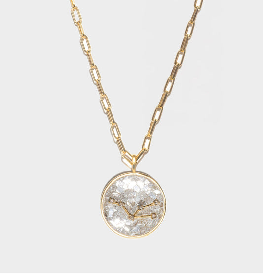 Taurus Gold Vermeil Pendant Necklace with Diamonds