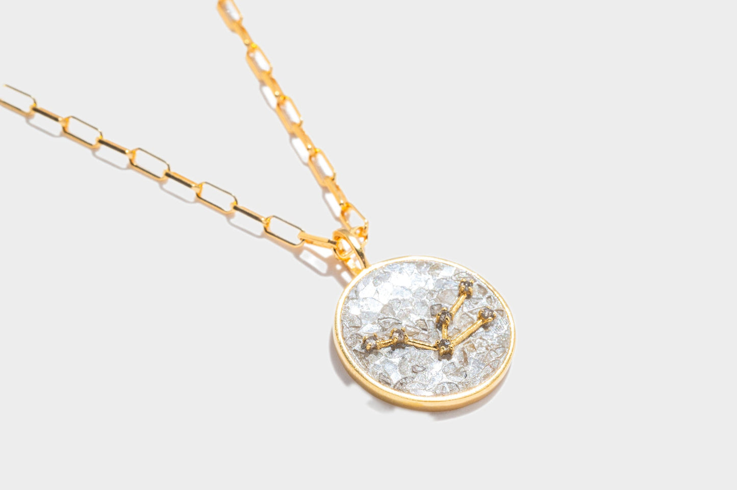 Taurus Gold Vermeil Pendant Necklace with Diamonds