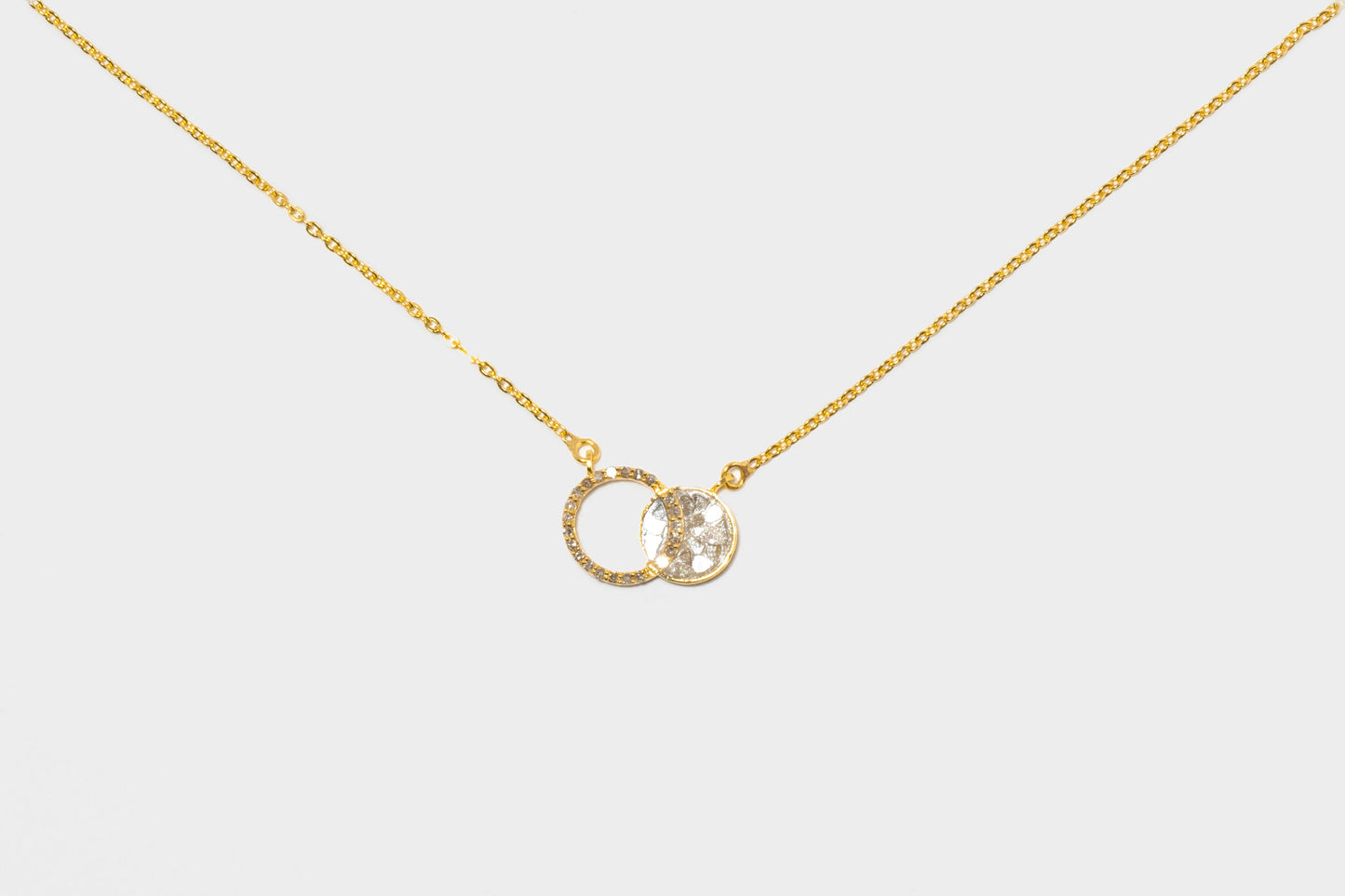 Tiid Gold Vermeil Pendant Necklace with Diamonds