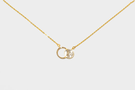 Tiid Gold Vermeil Pendant Necklace with Diamonds