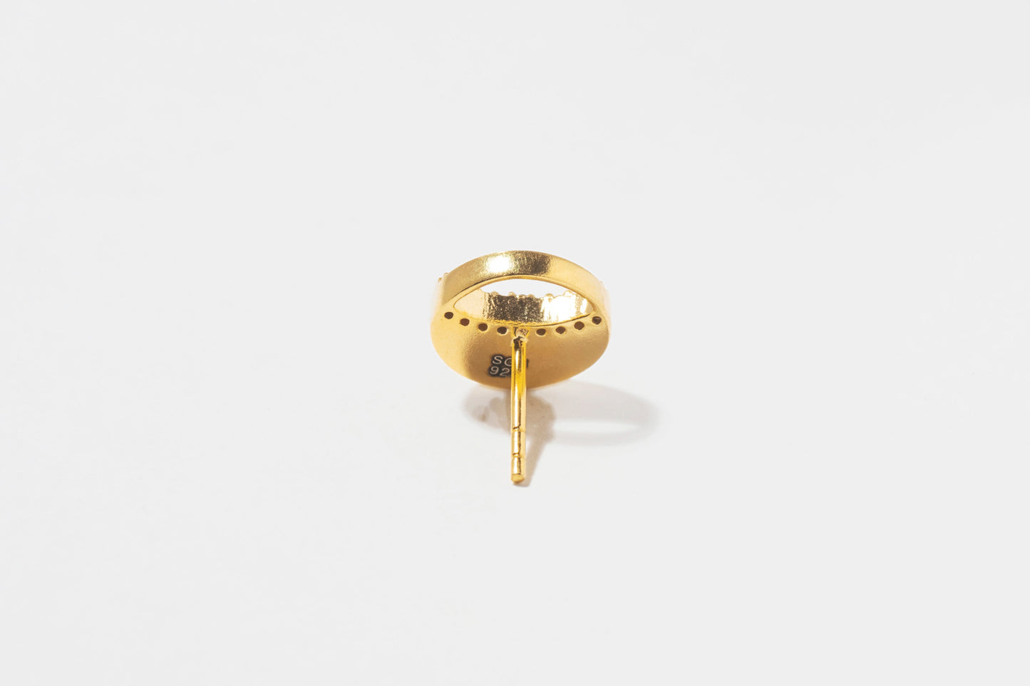 Tiid Gold Vermeil Stud Earrings with Raw Diamonds and Resin Detail