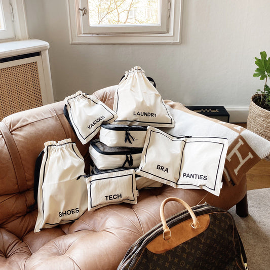 BA Travel Set — Cream 8-Pack Cotton Packing Organizer Bags