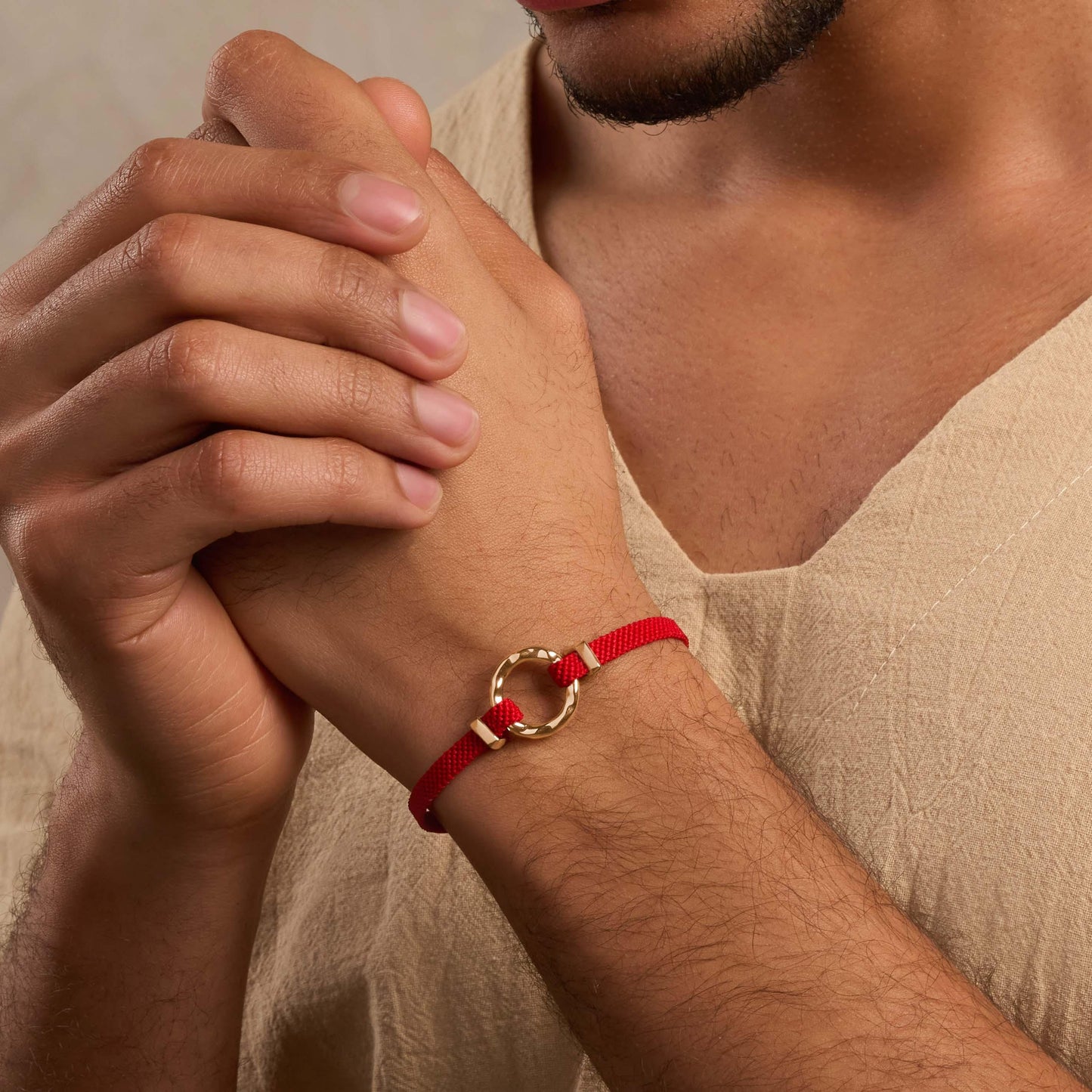 Infinite Wisdom Men’s Karma Circle Red String Bracelet