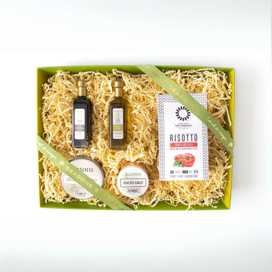 Tomato & Basil Risotto Basket with Olive Oil & Balsamic