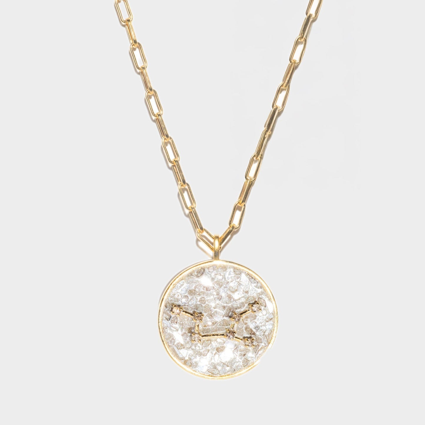 Virgo Gold Vermeil Pendant Necklace with Diamonds