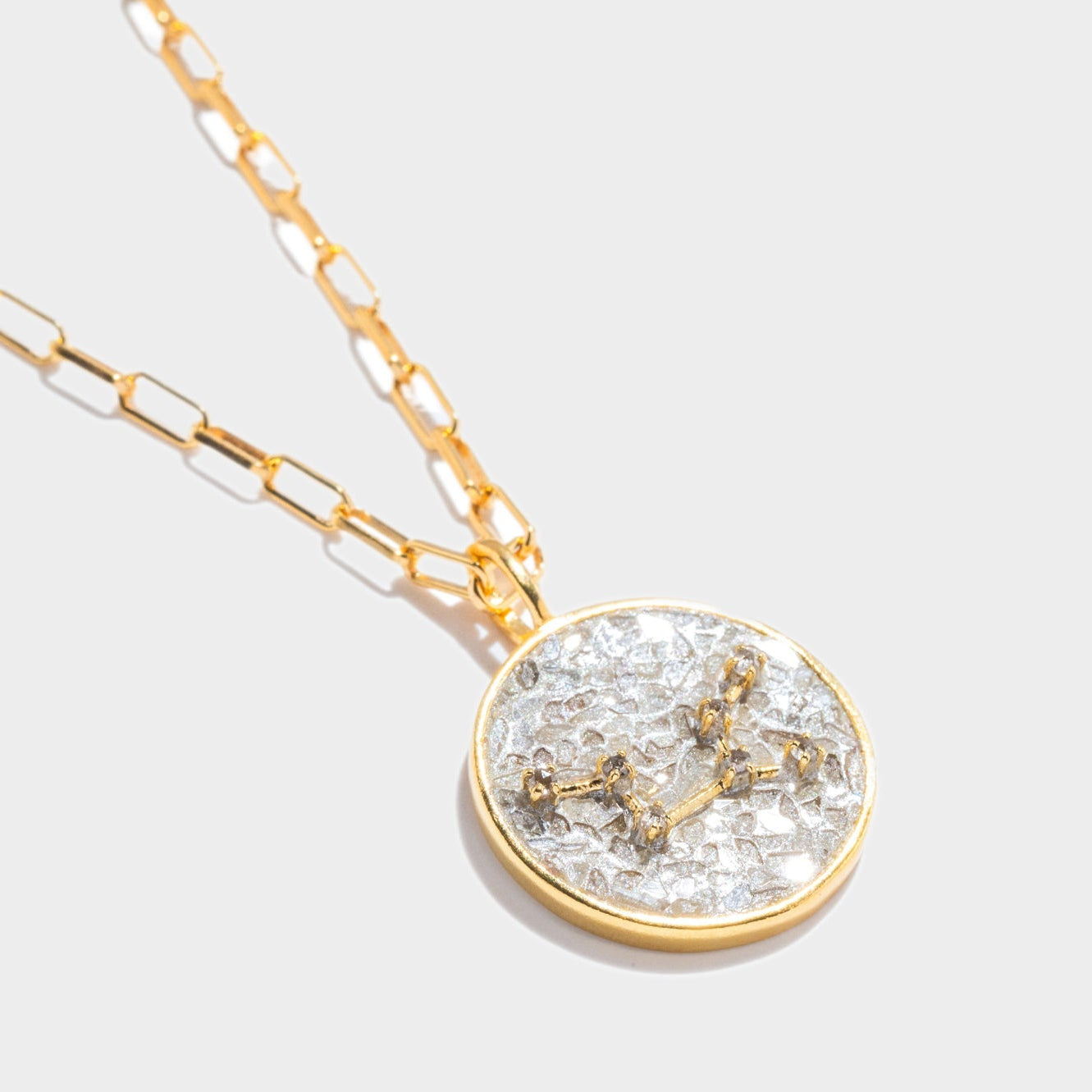 Virgo Gold Vermeil Pendant Necklace with Diamonds