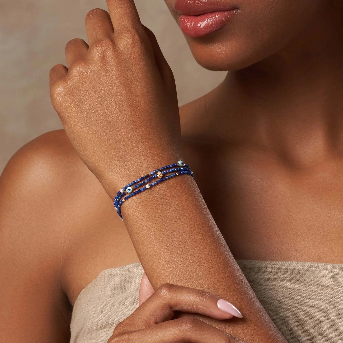 Determined Spirit Lapis Lazuli September Birthstone Wrap Bracelet