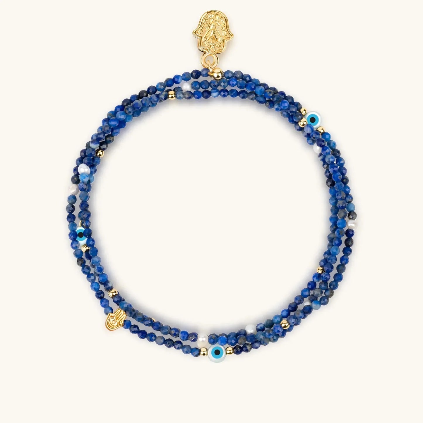 Determined Spirit Lapis Lazuli September Birthstone Wrap Bracelet